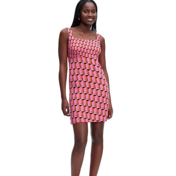 NWT DVF at Target 90's Shift Pink Modern Geo Mini Dress - Picture 3 of 4